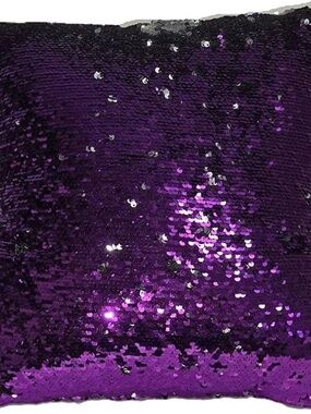 Reversible Purple Sequin Pillow